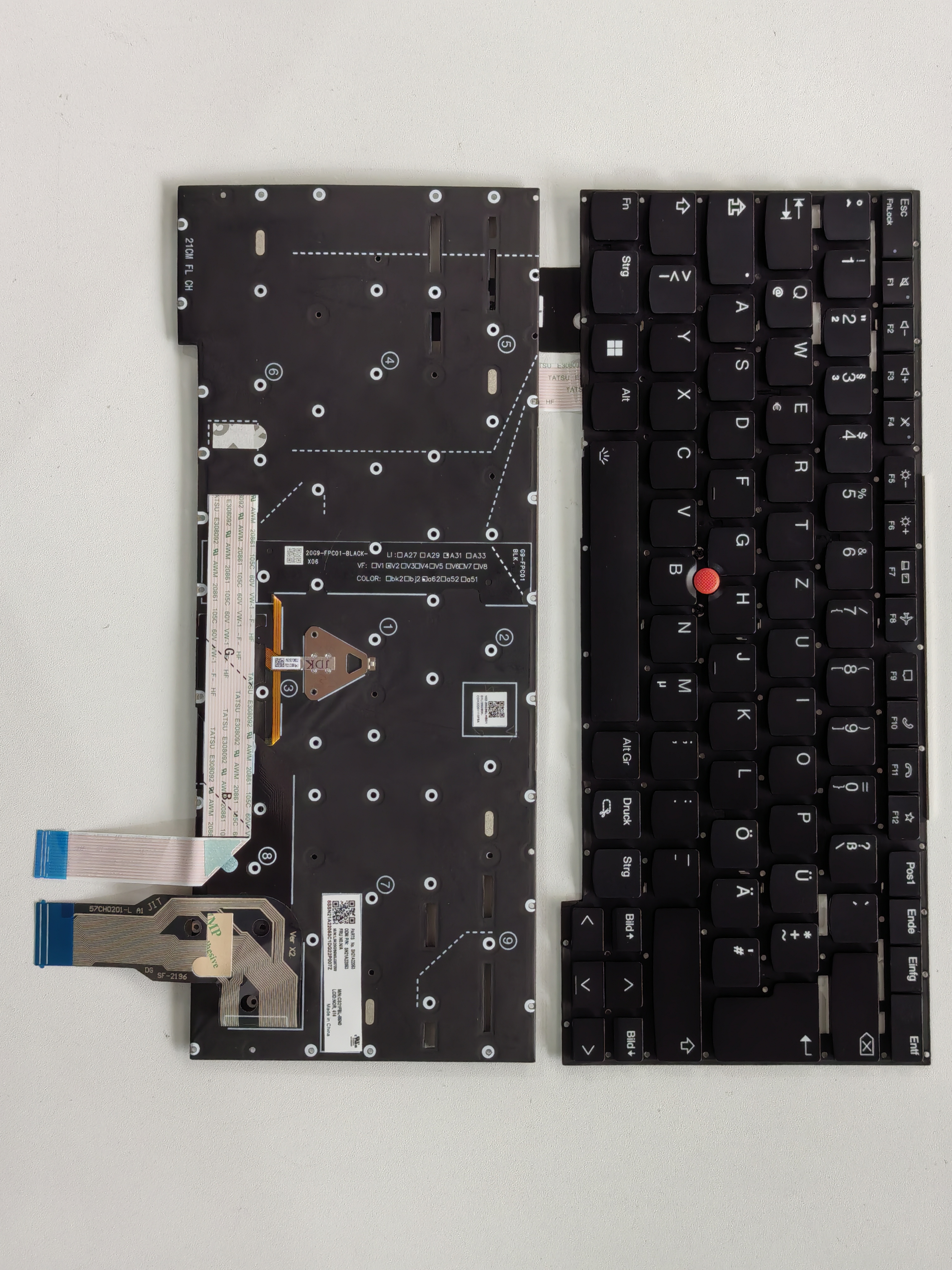 Picture of New Replacement Laptop Keyboard For IBM T14S second generation/T14S GEN2 2021/P1 GEN4/X1 Extreme hermit BLACK With Point Backlit GR Layout